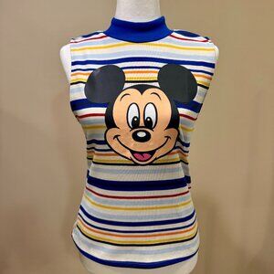 Disney Retro Mickey Mouse Mock Neck Sleeveless Top - Medium